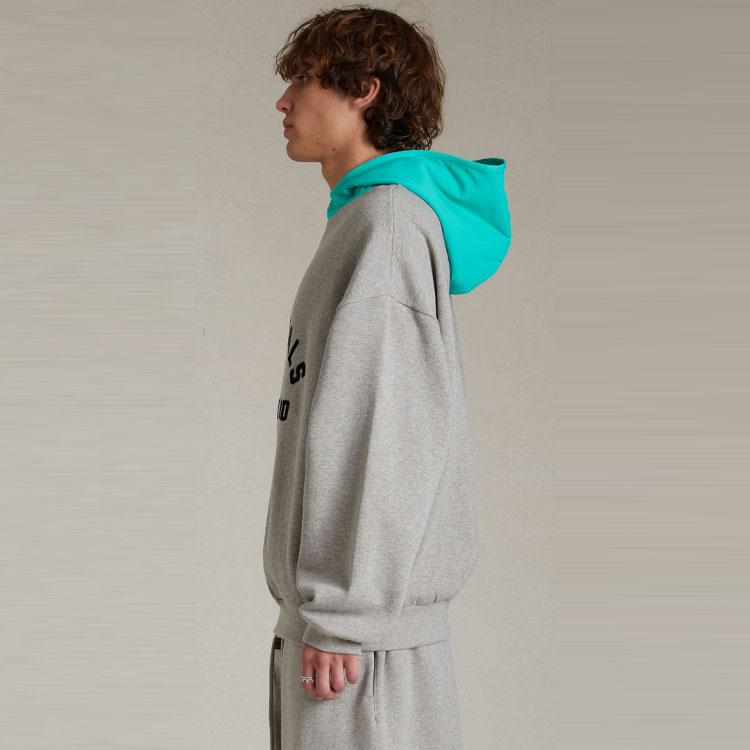 Fear of God Нейлоновая флисовая толстовка Essentials Темно-вересковый овсяный/лист мяты Мужские топы Серый 202SP244312F