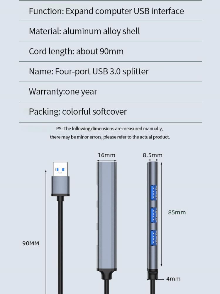 Расширения мини-USB-концентратора, 4-портовый USB-концентратор 3.0, концентратор 2.0, USB-адаптер, станция, ультратонкий портативный концентратор данных, USB-разветвитель