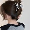 Silver Bow Hairpin Fashion Niche Back Head Disc Hair Shark Clip Temperament High-end Hair Accessories