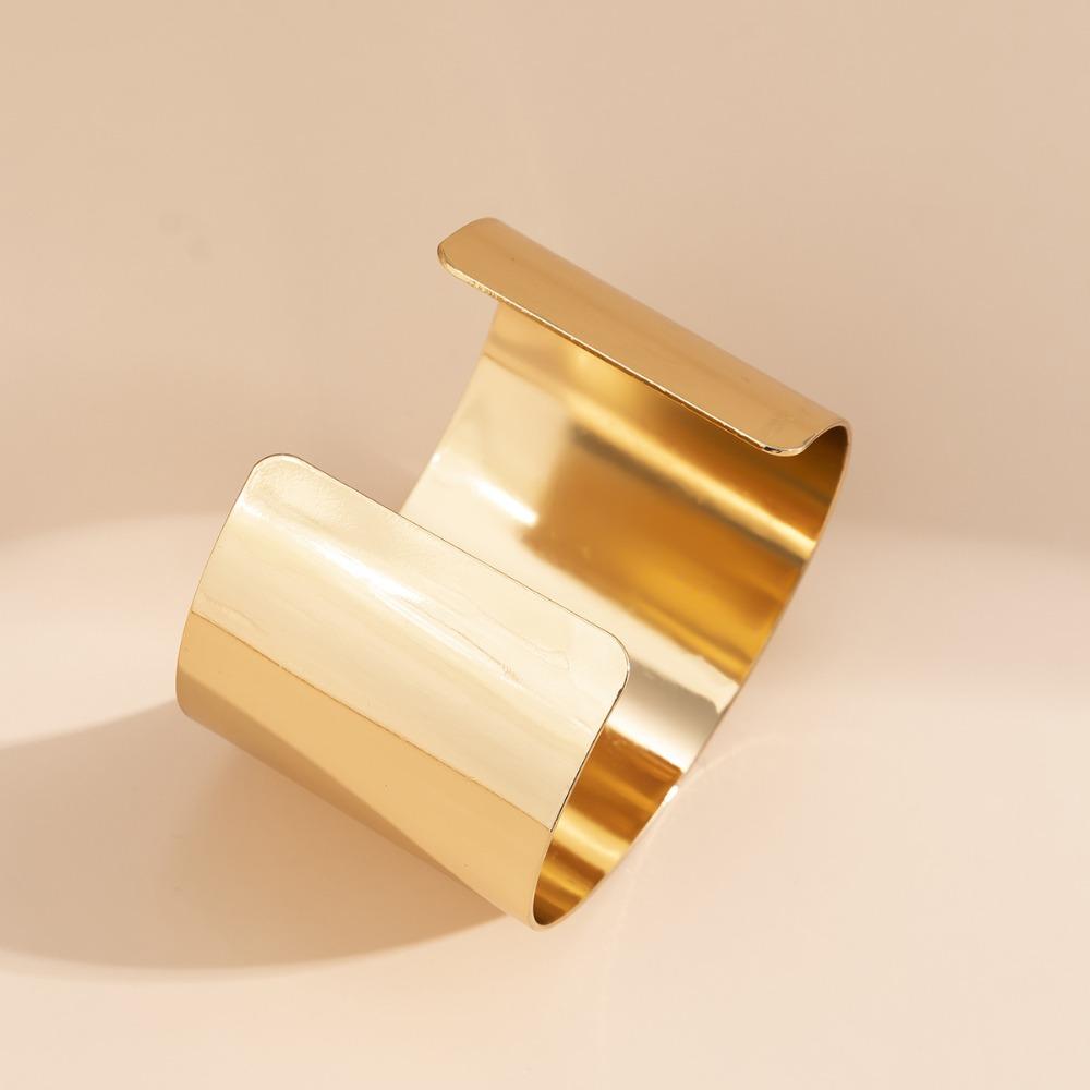Smooth Surface Wide Open Bangle Metal Exaggerated Bracelet African Cuff Bangles Women