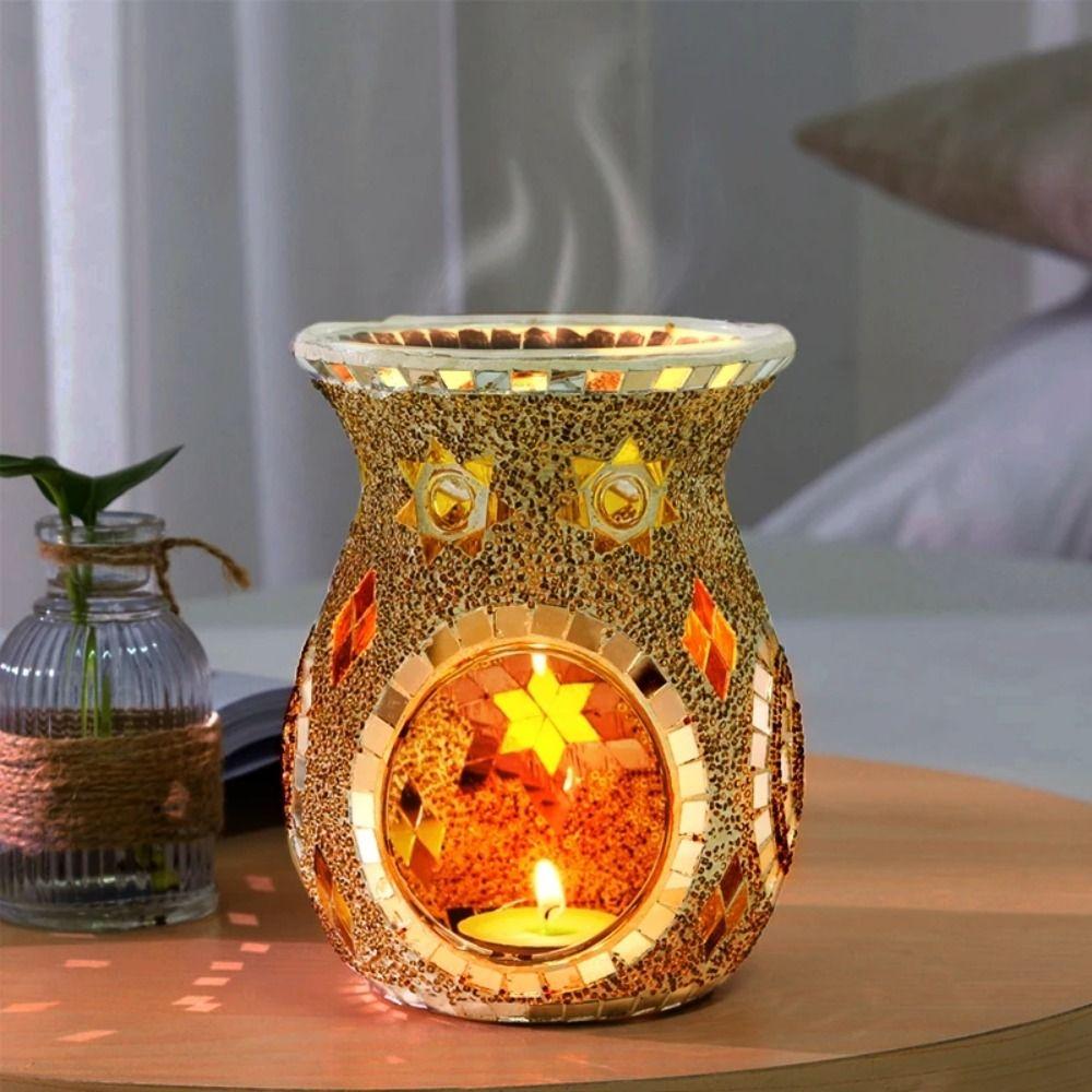 Прочная горелка для эфирных масел Классический аромаобогреватель Витражная аромалампа Подсвечник Ваза