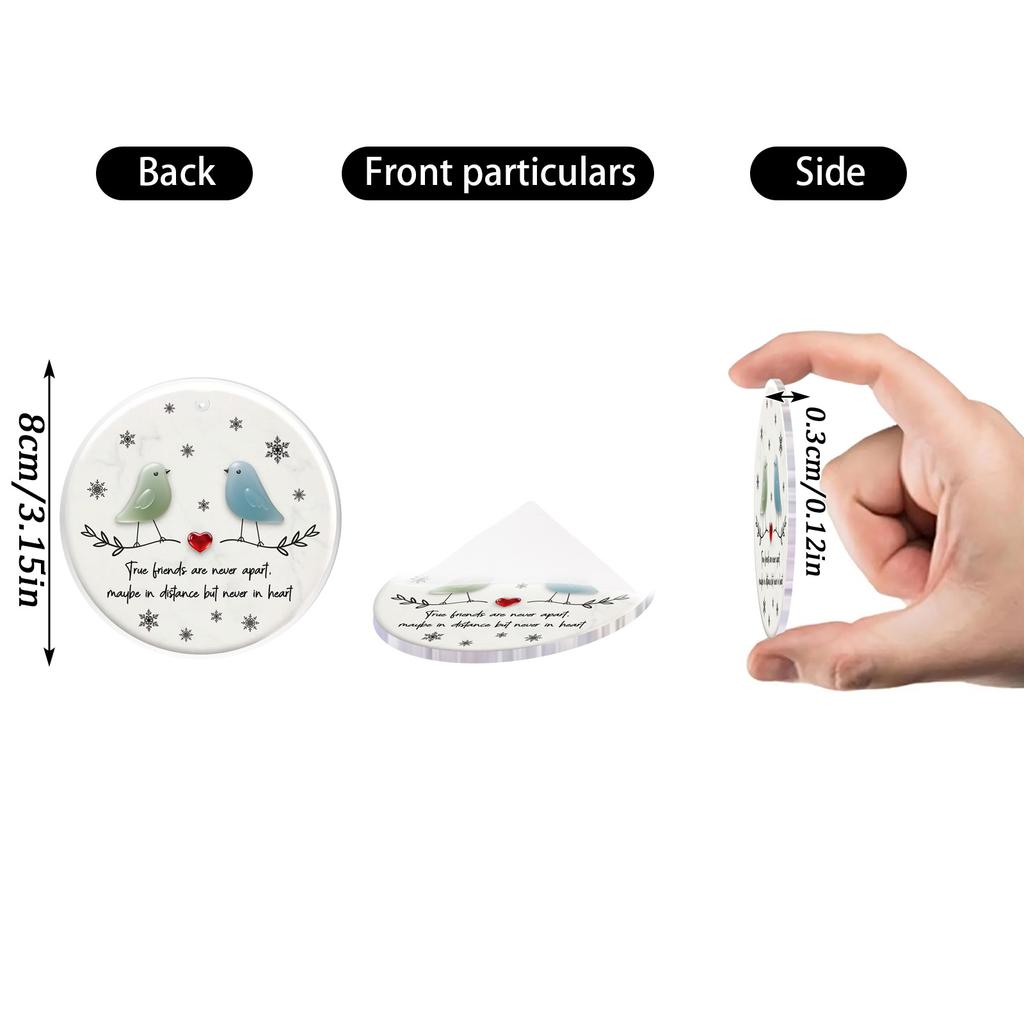 2d Acrylic Heart Shaped Sea Glass Friendship Decor,Friendship Heart Keepsake,Friendship Heart Ornament For Tree Hanging Ornaments,