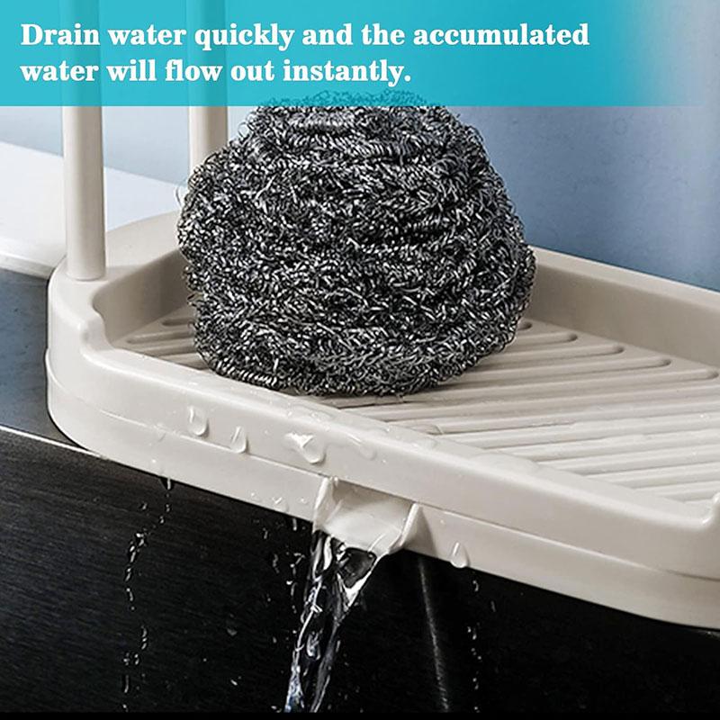 1PCS Detachable Kitchen Dishcloth Holder Rag Hanger Sink Sponge Holder Storage Rack Shelf for Bathroom Scrubber Brush Organizer