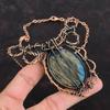 Labradorite Necklace Copper Wire Wrapped Necklace Adjustable Gemstone Necklace Handmade Designer Necklace Copper Wire Jewelry Wedding Gifts
