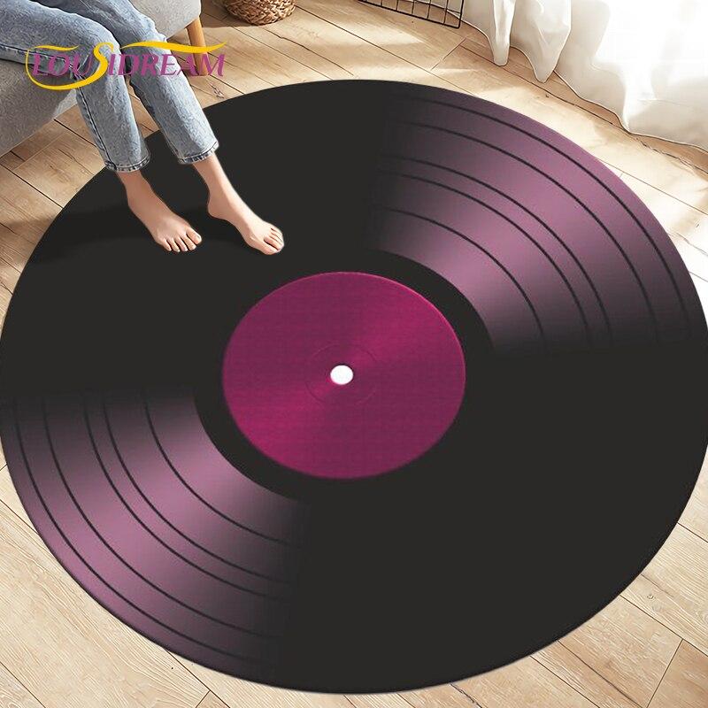 Виниловая пластинка с классической музыкой, круглый ковер, ковры для украшения стула в гостиной, мягкий нескользящий напольный коврик для детских игр