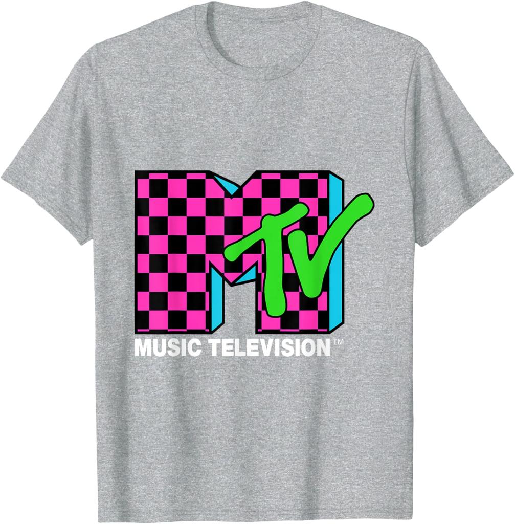 Летняя Классическая Хлопковая Футболка с Коротким Рукавом с Узором MTV