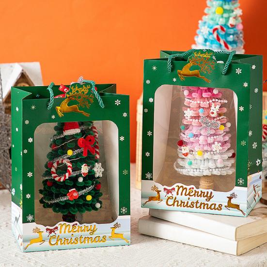 DIY Christmas Tree Kit with Light String Festive Desktop Decoration Warm Christmas Atmosphere Light New Year Gift Christmas Decor