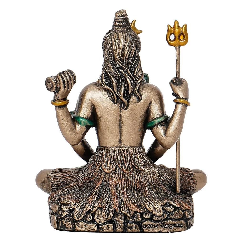 Brown Resin Meditating Lord Shiva Statue | Lord Shiva Idol for Home Decor Pooja Room Office Car Dashboard | Shiv Murti