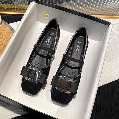 2024 Новые женские туфли на плоской подошве для девочек с круглым носком, повседневные кожаные туфли Мэри Джейн, модные лоферы без застежек