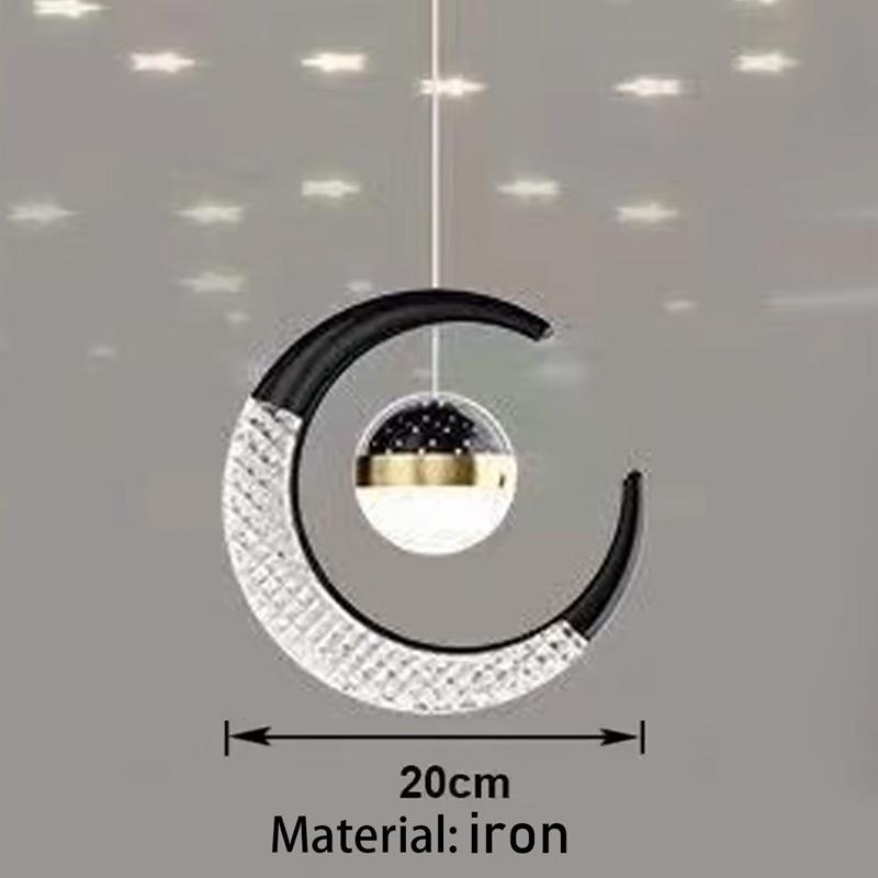 Светодиодный золотой акриловый лунный прикроватный светильник с высоким уровнем светопропускания, подвесной светильник для столовой, спальни, домашнего декора, регулируемый подвес