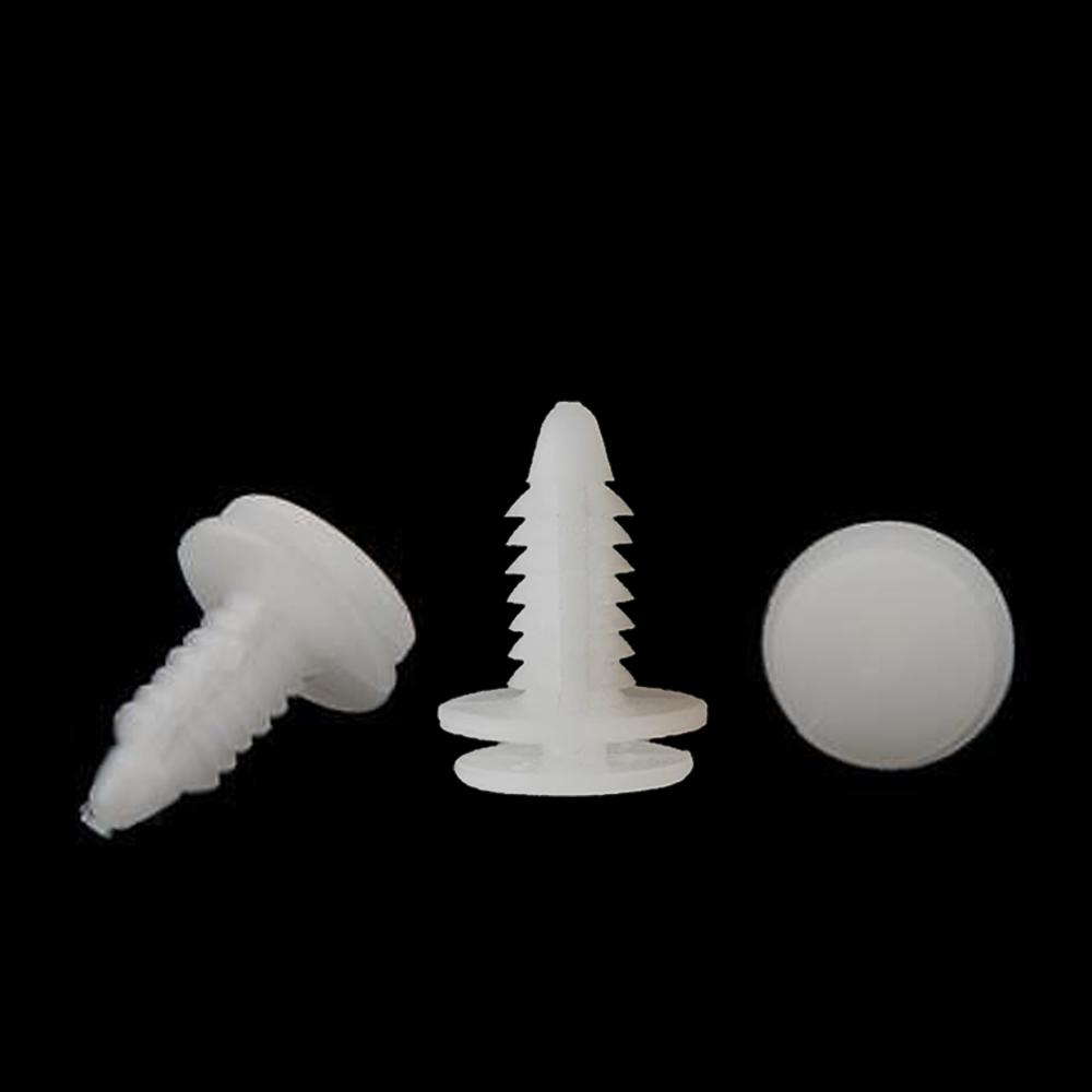 10 шт. новых зажимов для обшивки двери, белый нейлон, фиксатор изоляции, бампер, крыло, заклепки, зажимы 6503709 для Chrysler Dodge