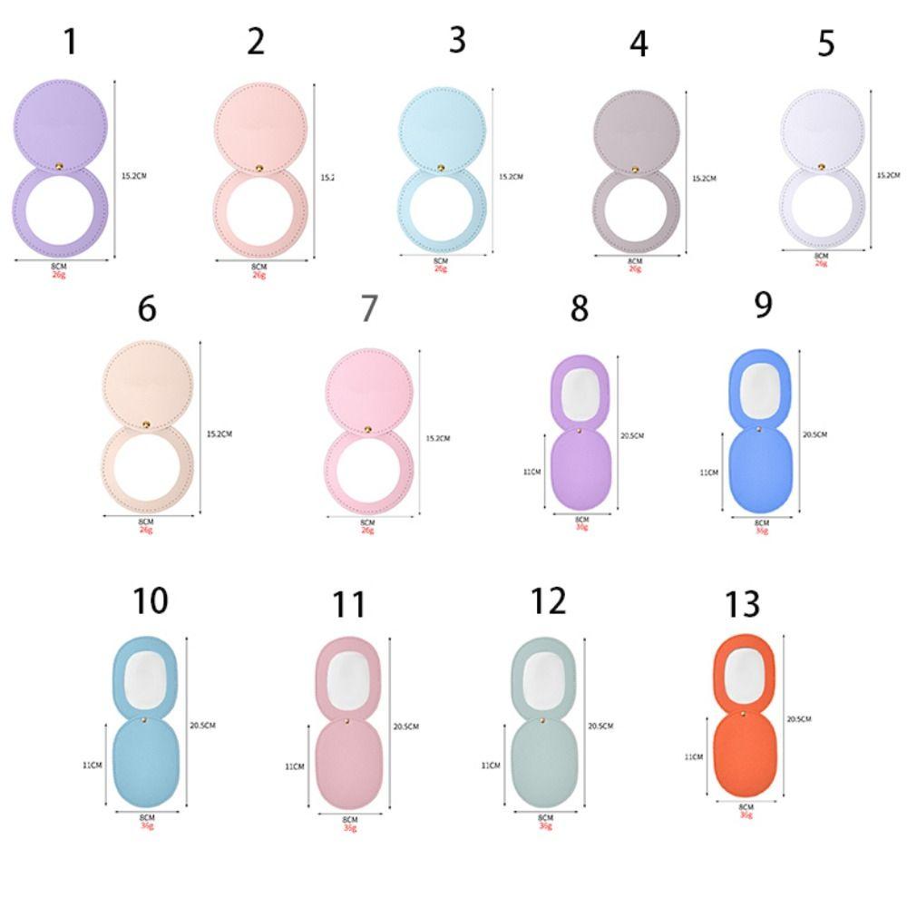 360 Degree Rotation Round Beauty Mirror Round Folding Pocket Mirror Leather Rotating Mirror  Gift