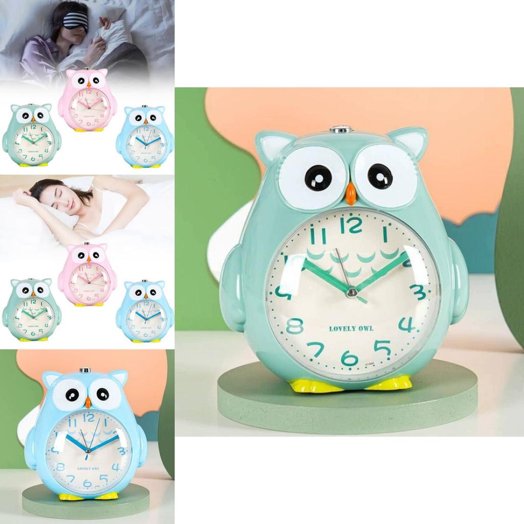 Сова Мультяшный Бесшумный Ночник с Говорящим Детским Будильником для Декора Спальни