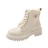 Fashion Outdoors Boots for Ladies Non-Slip Solid Color Women's Ankle Boots 2024 New Autumn Winter Lace-up Warm Wear Resistant Boots