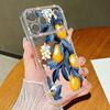 Роскошный чехол с узором из вишни и бриллиантами для iPhone 17 Pro Max Мягкий силиконовый чехол из ТПУ для iPhone 16 15 14 13 Pro Max
