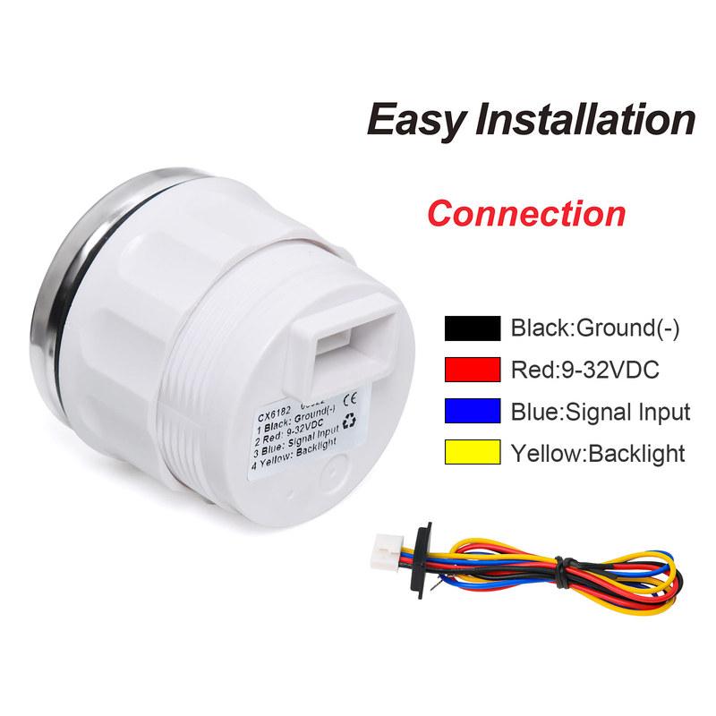 40~120℃ 100~250℉ Water Temperature Gauge with Alarm 2" 52mm Water Temp Meter Red Backlight for Auto Car Boat Yacht 12V24V custom