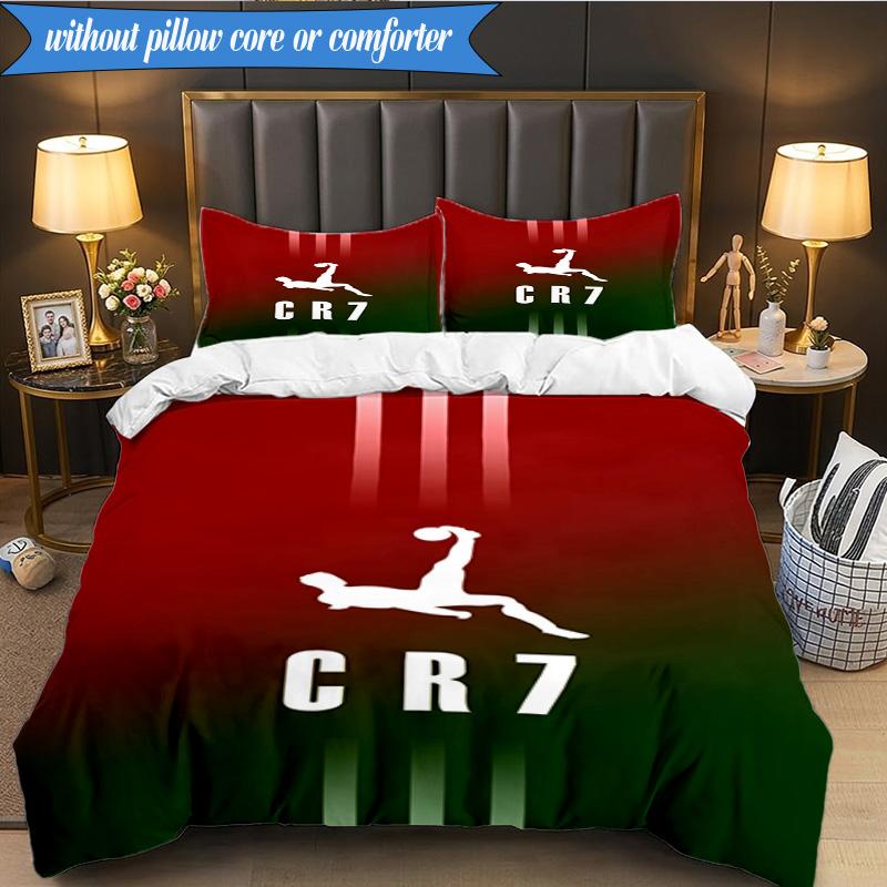3PCS Real Madrid Legend Bedding Set 2D Printing (Includes 1 Duvet Cover + 2 Pillowcases Coreless), Bedroom decor,Fan gift