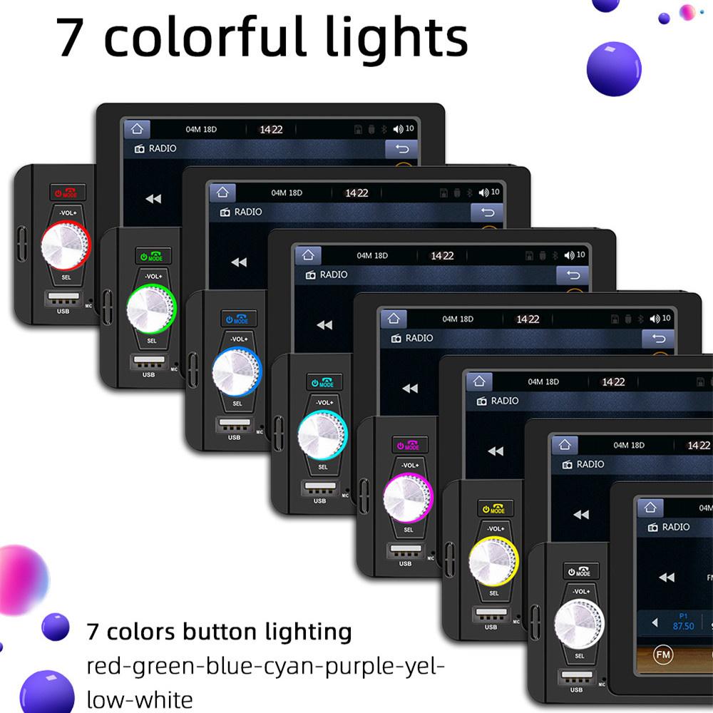 1 Din 5'' Car Radio Multimedia MP5 Player Compatible with Carplay Android Auto