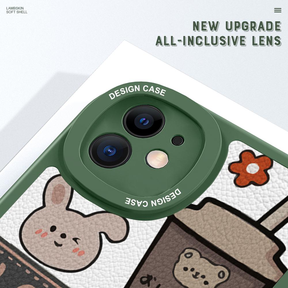 Милый чехол из искусственной кожи для Vivo V23E Y15 Y91 Y51 OPPO A9 Reno8 6 Realme 10 Pro C21 C12 C15 C35 Huawei Nova 7i P30 Lite Infinix Hot 10S, чехол для телефона