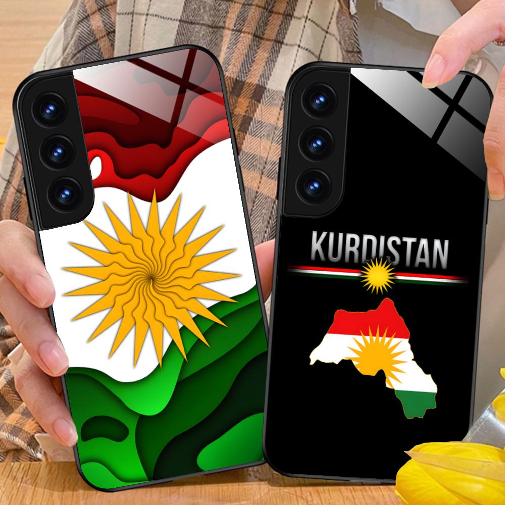 Стеклянный чехол для мобильного телефона с флагом Курдистана для Samsung Galaxy S26 S25 S24 S23 S22 S21 S20 Note20 Plus FE Ultra Цветная крышка