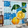 Summer Lemon Printed Curtain for Home Decor - Rod Pocket Window Treatment for Bedroom, Kitchen, Living Room