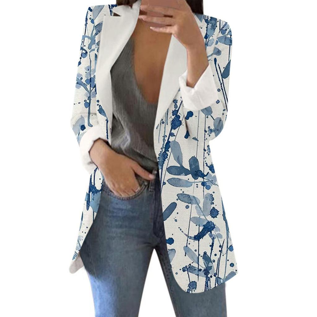 Женский модный повседневный костюм с принтом, свободный удобный кардиган с длинным рукавом, пальто