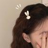 Заколка для волос Девочка Позолоченная Основа Искусственный Жемчуг Дизайн Кролика Надежный Зажим Заколка для Боковой Челки Аксессуар для Волос