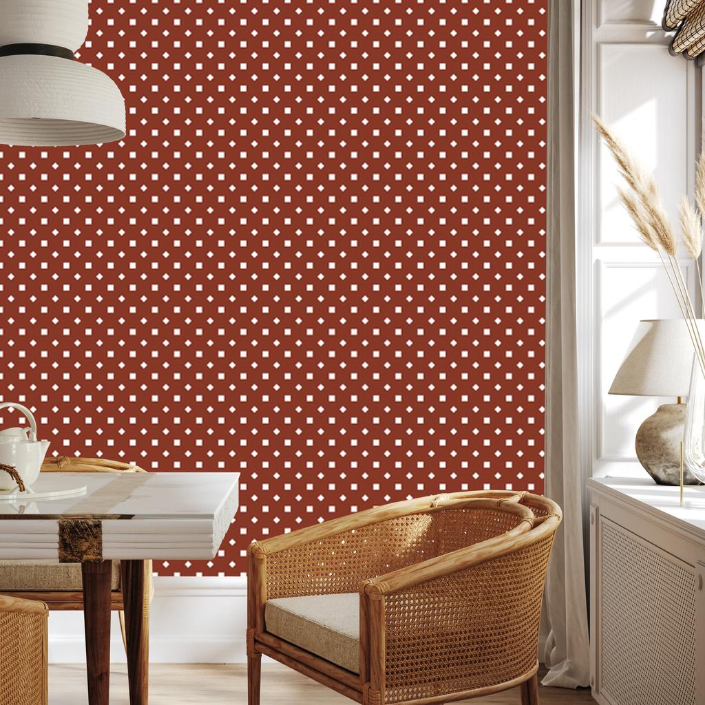 Dots Wallpaper, Fine Detail, Red for Living Room and Bedroom 50x1000