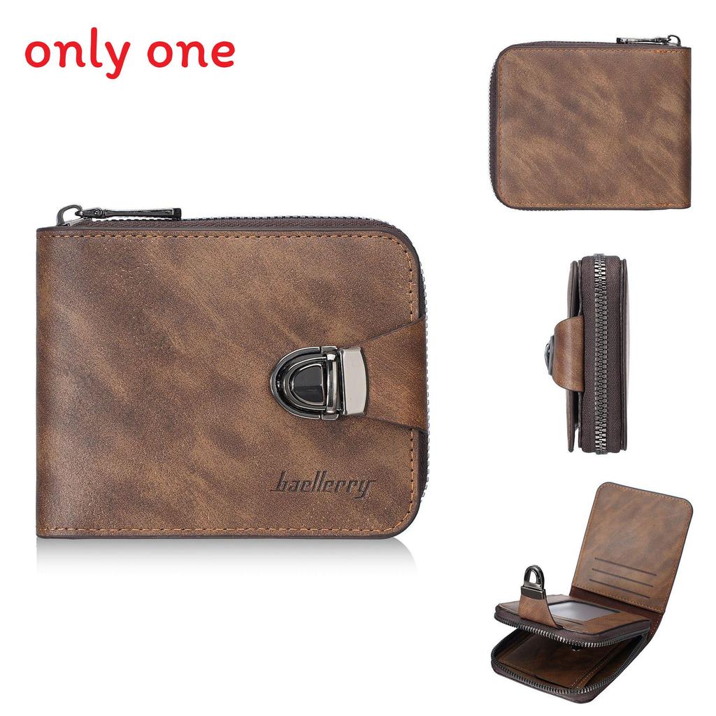 Ladies Short Pu Wallet With Vintage Lock Closure And Card Slots For Daily Use