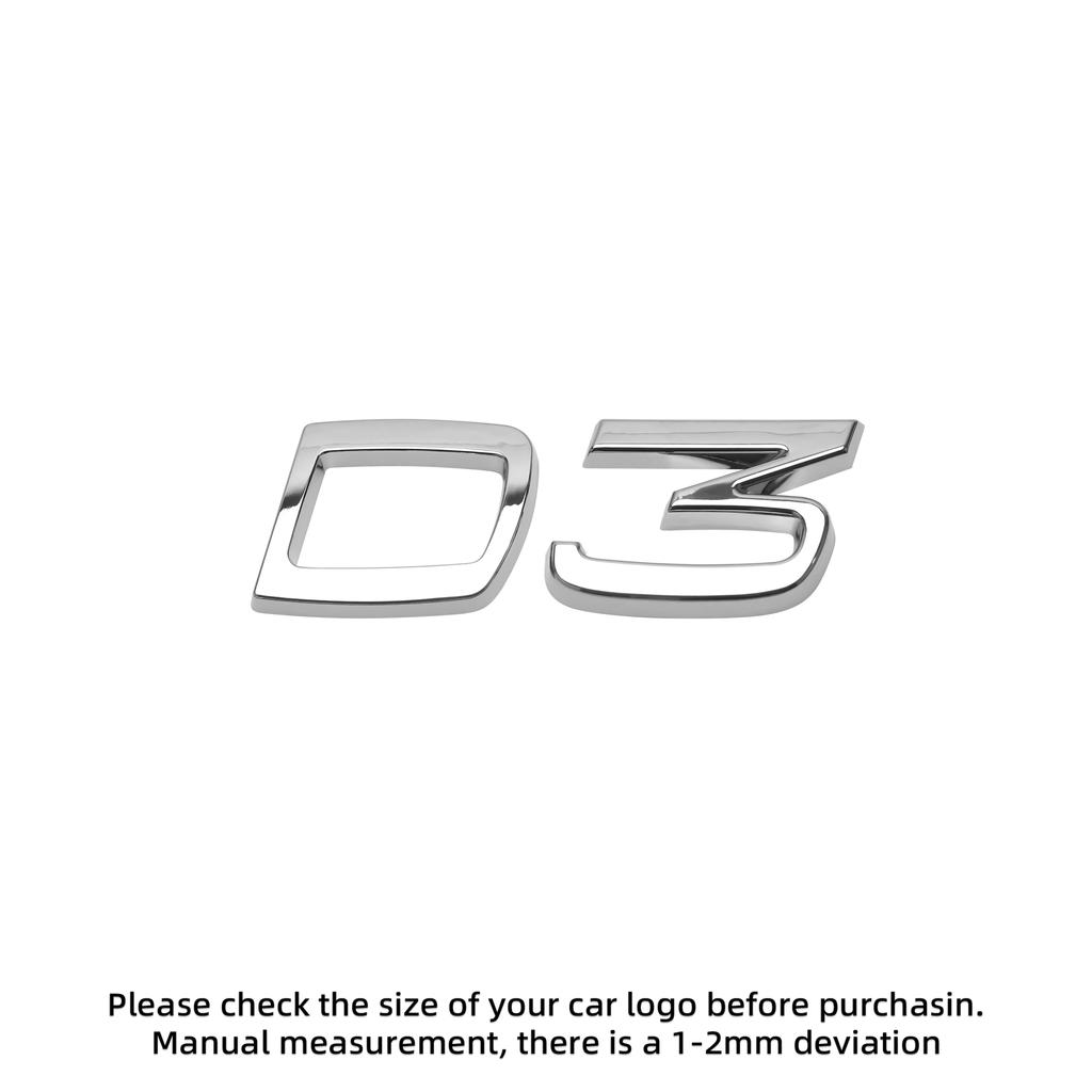 3D ABS Letters Decals for For Volvo D2 D3 D4 D5 D6 D7 D8  Car Rear Trunk Tailgate Side Fender Badge Emblem Sticker Decoration