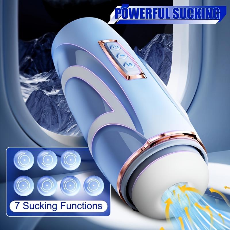 4In1 Automatic Male Masturbator with Pronunciation 7 Suction 7 Thrusting and 10 Vibration Modes Masturbation Cub Male Sex Toy