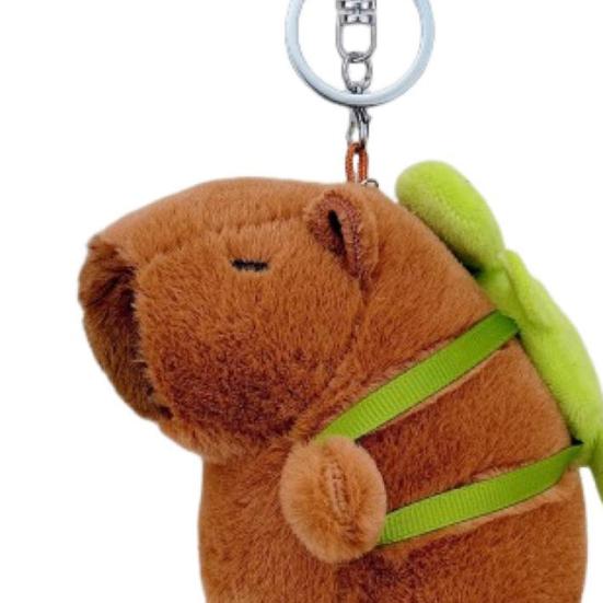 Брелок с набивной капибарой и подвесной пряжкой, милый мягкий нечеткий мини-плюшевый брелок для ключей в форме животного, держатель для ключей, брелок для взрослых, сексуальная одежда
