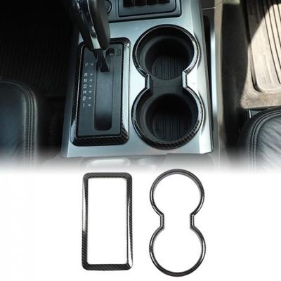 Накладка панели переключения передач и рамка подстаканника для Ford F150 2009-2014, углеродное волокно