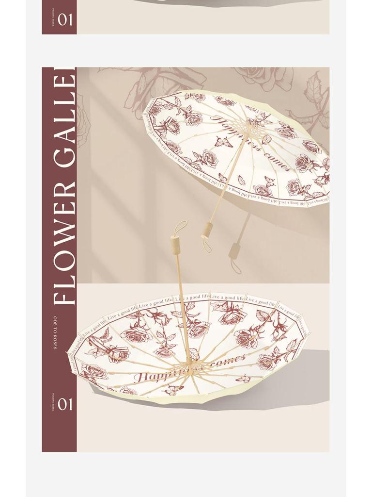 Очень большой зонт с 16 спицами, ветрозащитный, с защитой от УФ-лучей - двойного назначения для солнца и дождя