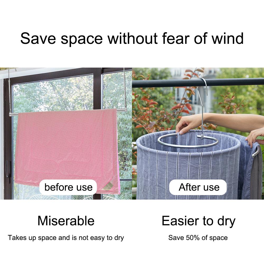 Круглая спиральная вешалка для одеял из нержавеющей стали, вешалка для одеял, экономия места, вращающаяся сушилка, уличная домашняя балконная вешалка