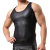 Мужской Клубный Жилет Сплошной Цвет Гладкая Поверхность Slim Fit Без Рукавов Круглый Шея Охлаждающая Дышащая Искусственная Кожа Плюс Размер Клубная Майка Мужская Одежда