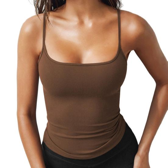 Женский топ-жилет на бретельках, однотонный, облегающий, на тонких бретельках, летний, универсальный, для многослойности