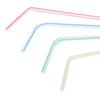 100Pcs Disposable Straws Flexible Plastic Straws Striped Rainbow Drinking Straw