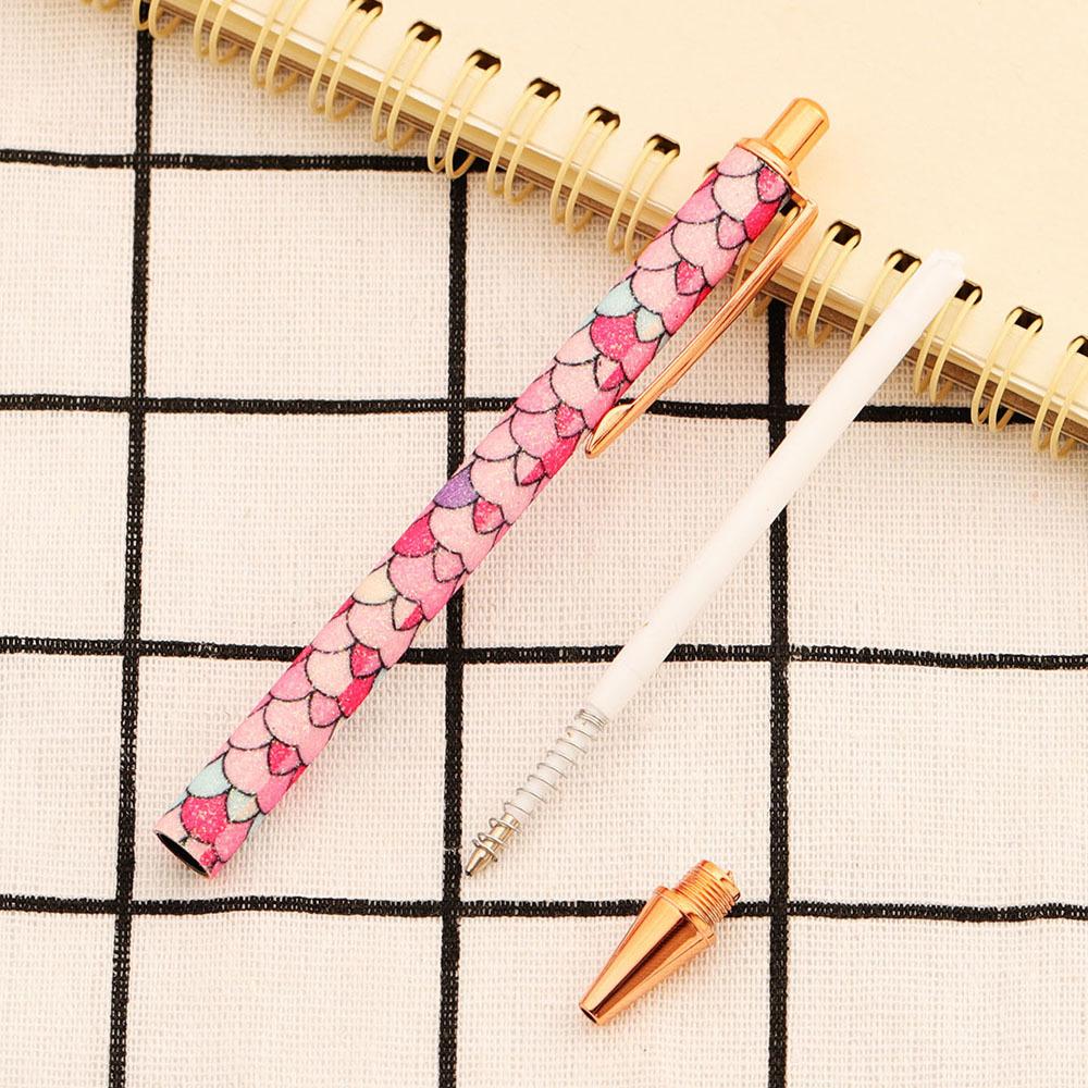 Шариковая ручка для пресса, роскошные милые свадебные металлические канцелярские принадлежности, школьные канцелярские принадлежности, вращающиеся 4 шт.