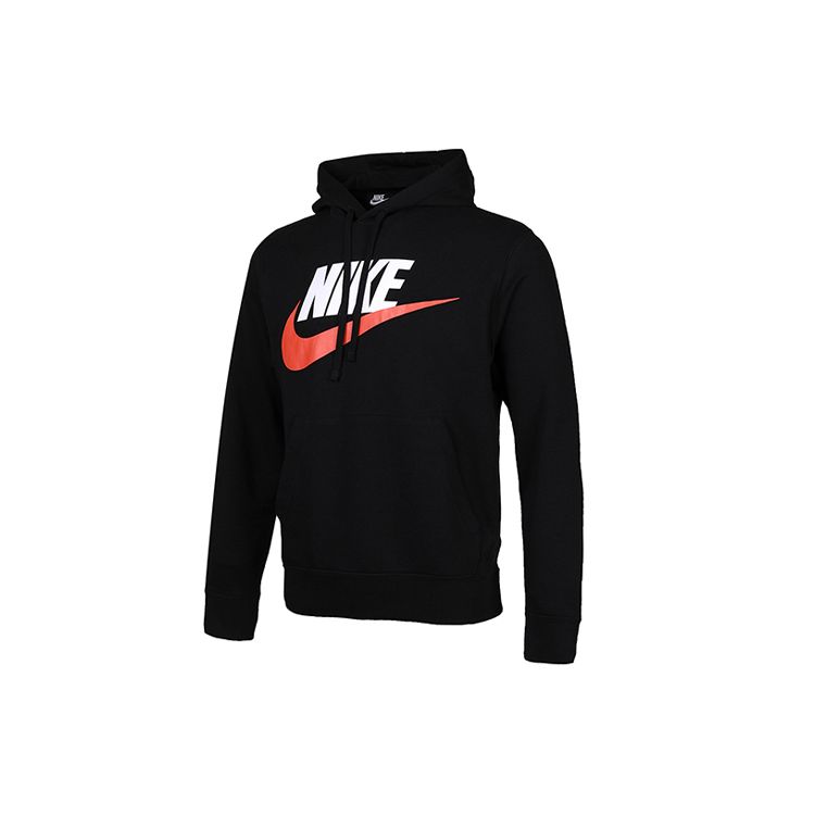 Nike Спортивная одежда, пуловер с капюшоном и принтом логотипа, мужские топы, черный CZ9129-010