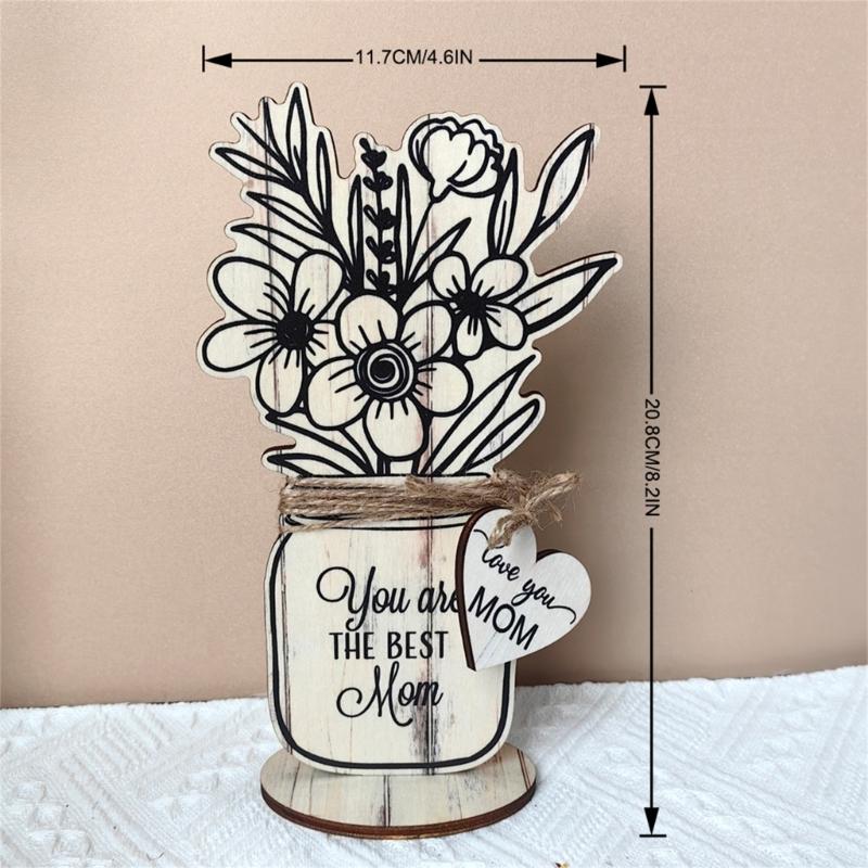 Уникальный настольный деревянный цветок, подставка для стола ко Дню матери, подарок в знак признательности, изысканный подарок, красиво упакованные деревянные настольные украшения