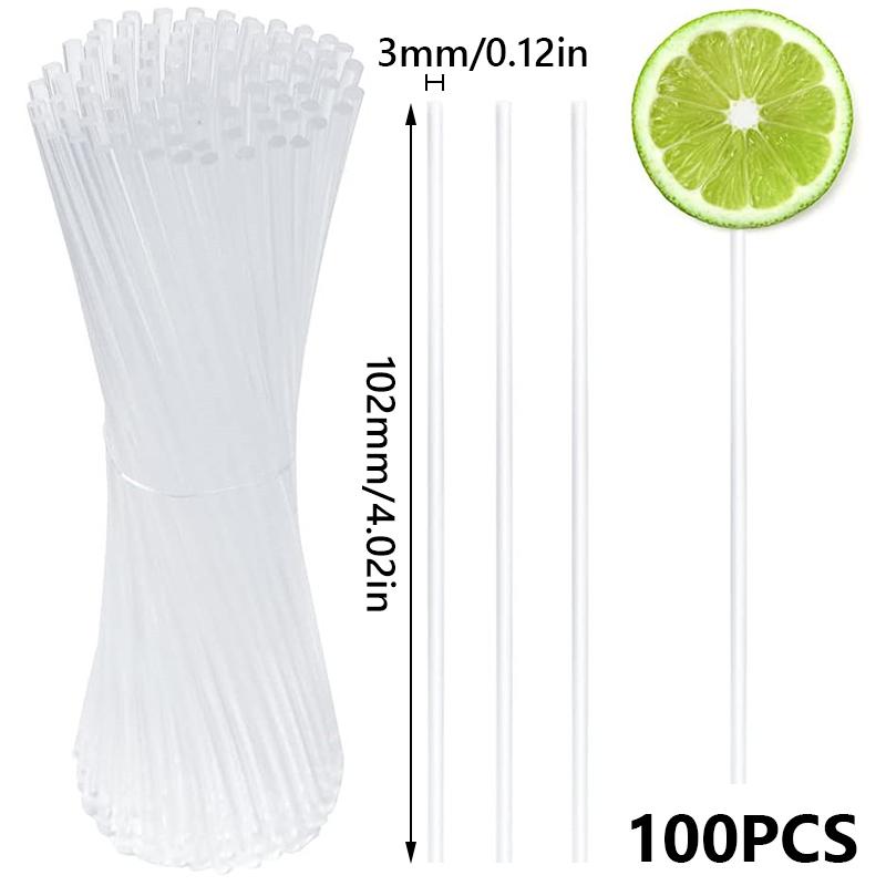 100 шт. многоразовых палочек для кейк-попсов, прозрачные акриловые палочки для леденцов для изготовления леденцов