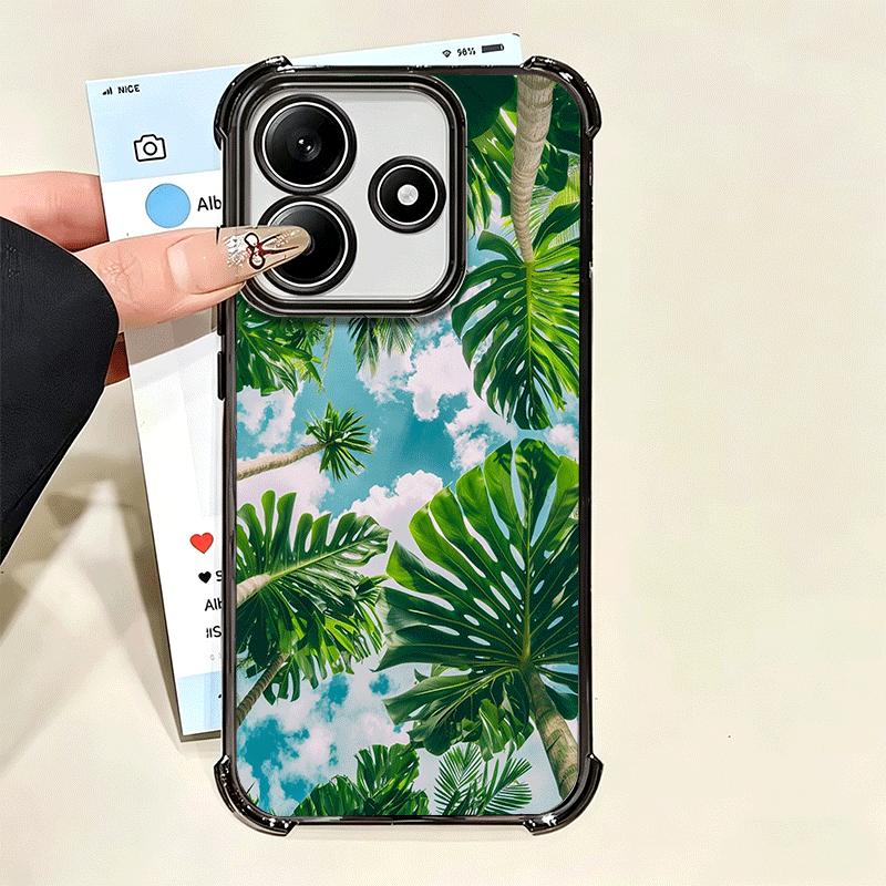 Летние растения Зеленый лист Мягкий чехол для телефона Для Xiaomi Poco X7 X8 Pro Max X6 X5 X3 F8 Ultra F7 M8 M7 M5S Redmi 15C 15A 15 14C 13C 1