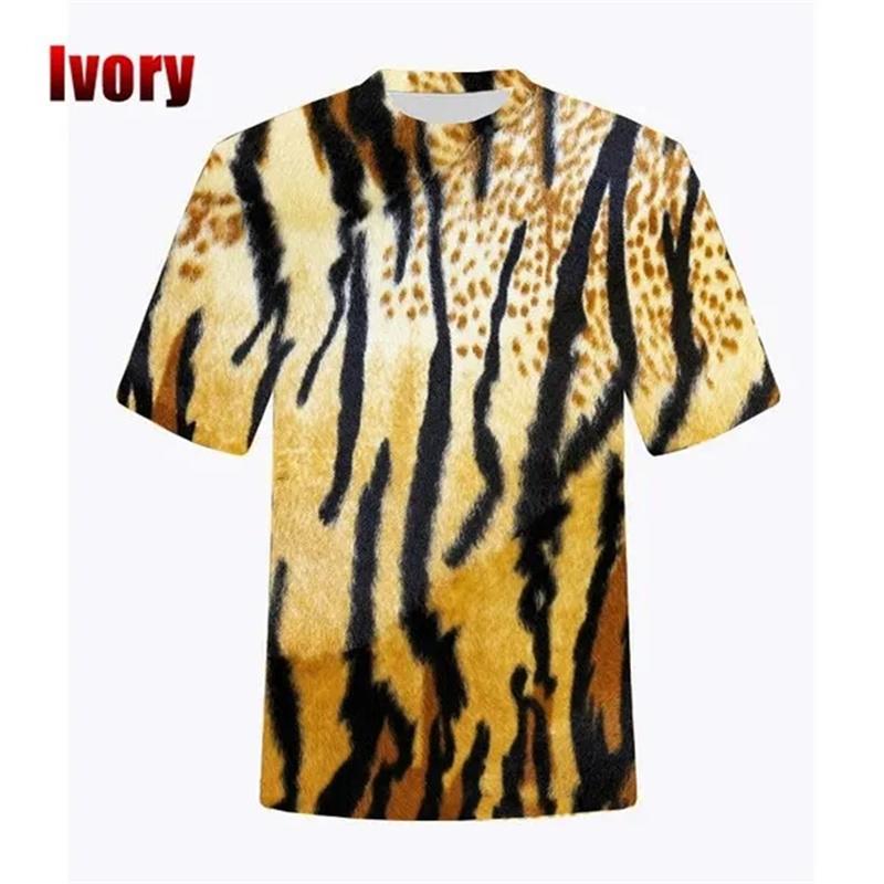 Новая модная мужская и женская футболка с 3D-принтом «лев, тигр, леопард», «леопардовый принт», повседневная одежда с короткими рукавами, топ