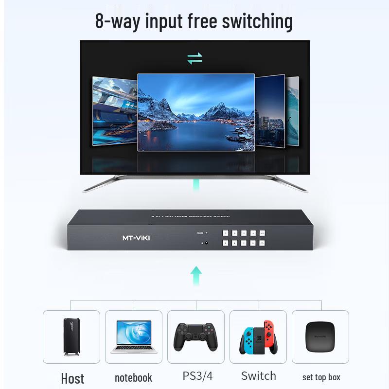 MT-viki 4K HDMI 8x1 Бесшовный Матричный Коммутатор с Аудиоэкстрактором