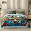 3Pcs Colorful P-Parrot Bedding Set Animal World 3D Printed Coreless Multi Size Bedroom Christmas Decoration Machine Washable