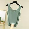 Women Summer Vest O-neck Sleeveless Loose Fit Tank Tops Solid Color Stretchy Sling Tops Modal Fiber Camisole