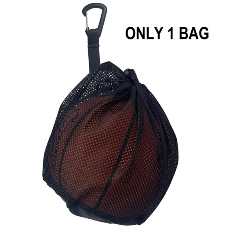 Drawstring Back Bag for Basketball Volleyball Storage, Single Football Bag Mesh Basketball Bag with Zippers Pocket
