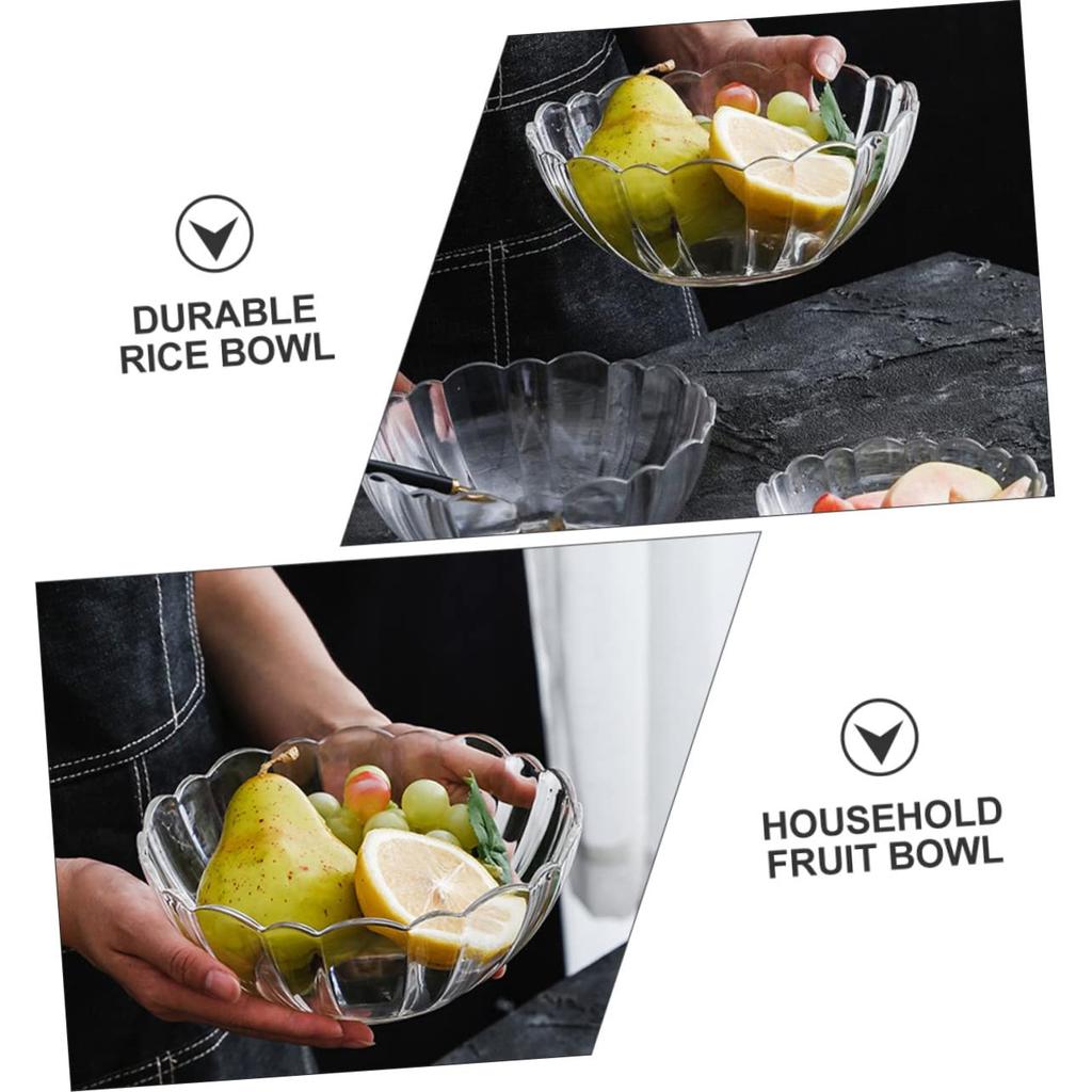 OUNONA Прозрачный салат Лотос Фруктовый Десертный ПК Посуда для дома и коммерческого использования Миска, 19,5 см, Форма, Миска, Миска, Акрил, Ударопрочный,