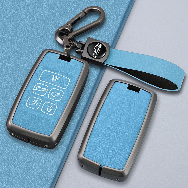 Zinc Alloy Leather Car Smart Remote Key Case Keychain Shell for Land Rover Range Rover Discovery 5 Sport 2018 2019 Accessories